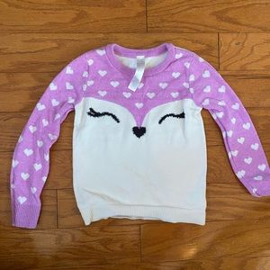 2T TODDLER GIRL BEAUTIFUL PURPLE CREAM CAT EYE SWEATER